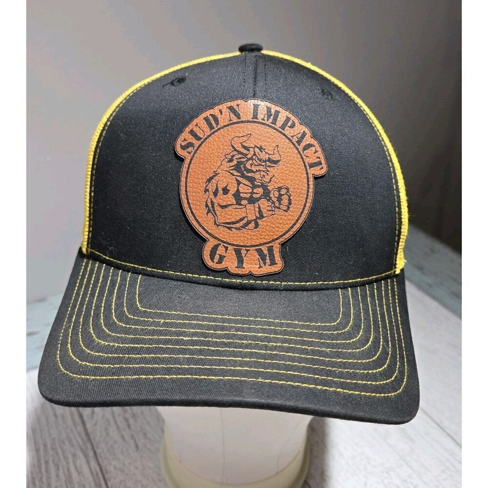 Trucker Hat NEW Black Gold Suds N Impact Gym Bodybuilding Muscle Novelty Snapbac